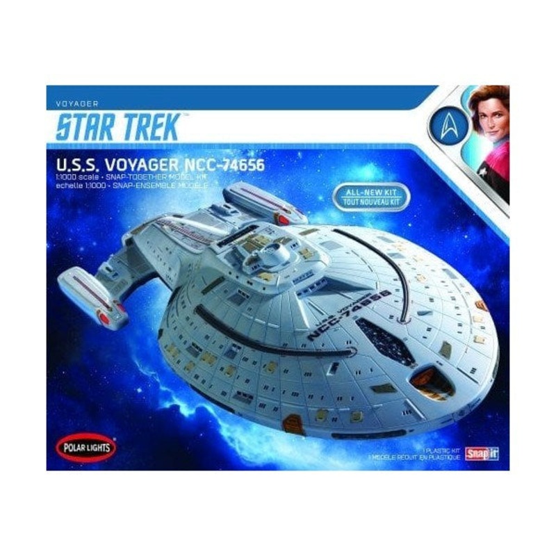 Polar Lights 980 1/1000 U.S.S. Voyager NCC-74656 – Star Trek: Voyager (Snap Kit)