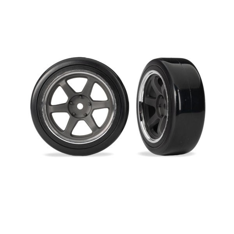 Traxxas 10574 Tires & Wheels Six Spoke Wheel Drift Tire Front
