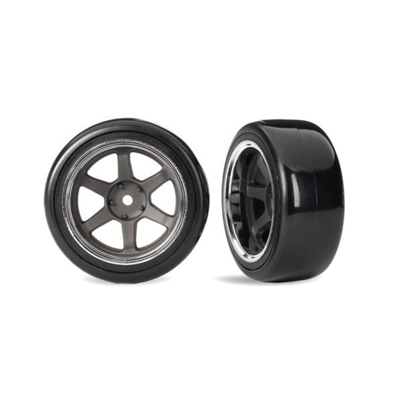 Traxxas 10575 Tires & Wheels Six Spoke Wheel Drift Tire Rear