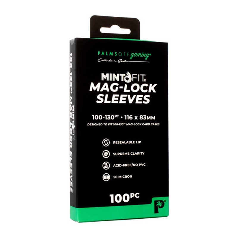 Palms Off MF-MAG-130 Mint-Fit Mag-Lock Card Case Sleeves (100pt-130pt) 100pc