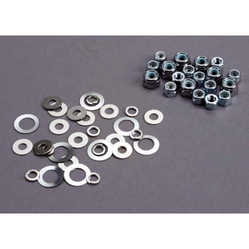 Traxxas 1252 – Nut set lock nuts (3mm (11) and 4mm(7)) & washer set