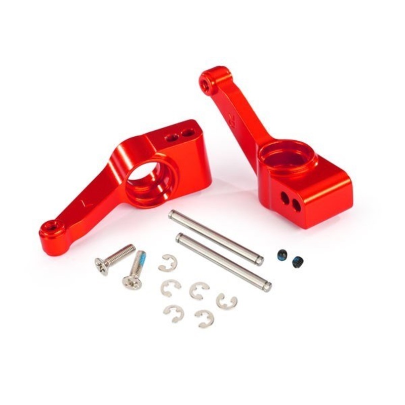 Traxxas 1952A – Carriers stub axle (red-anodized 6061-T6 aluminum) (rear) (left & right)/ 3x32mm hinge pins (2)/ e-clips (6)/ hardware