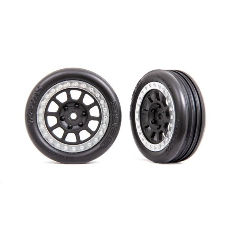 Traxxas 2471G T&W STN CHRM 2.2/RIBBD FR TIRE