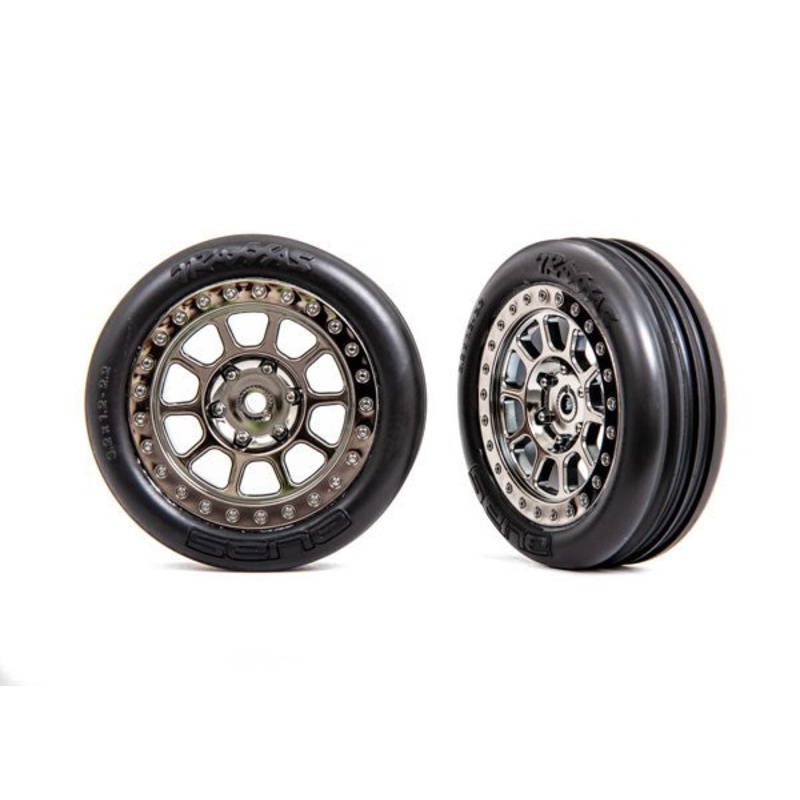 Traxxas 2471T T&W BLK CHRM 2.2/RIBBD FR TIRE