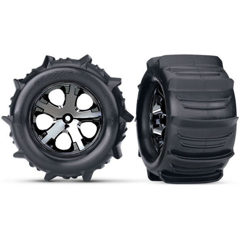 Traxxas 3689 – Tires & Wheels Assembled Glued (2.8) (All-Star Black C