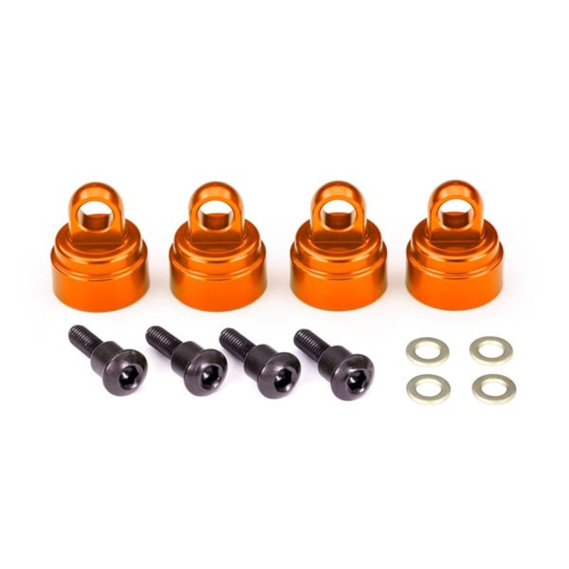 Traxxas 3767T SHOCK CAPS ULTRA ALUM ORNG (4)