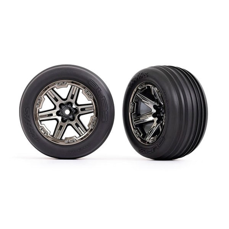 Traxxas 3771R T&W RXT BLK CHRM 2.8/RIBBED