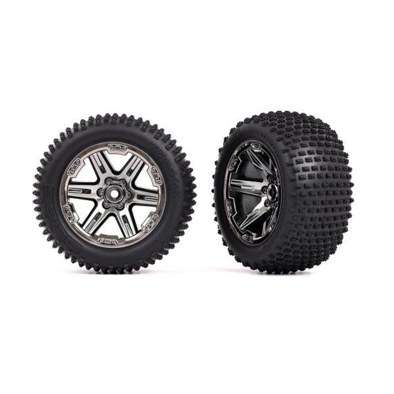 Traxxas 3772R T&W RXT BLK & CHRM 2.8/RIBBED