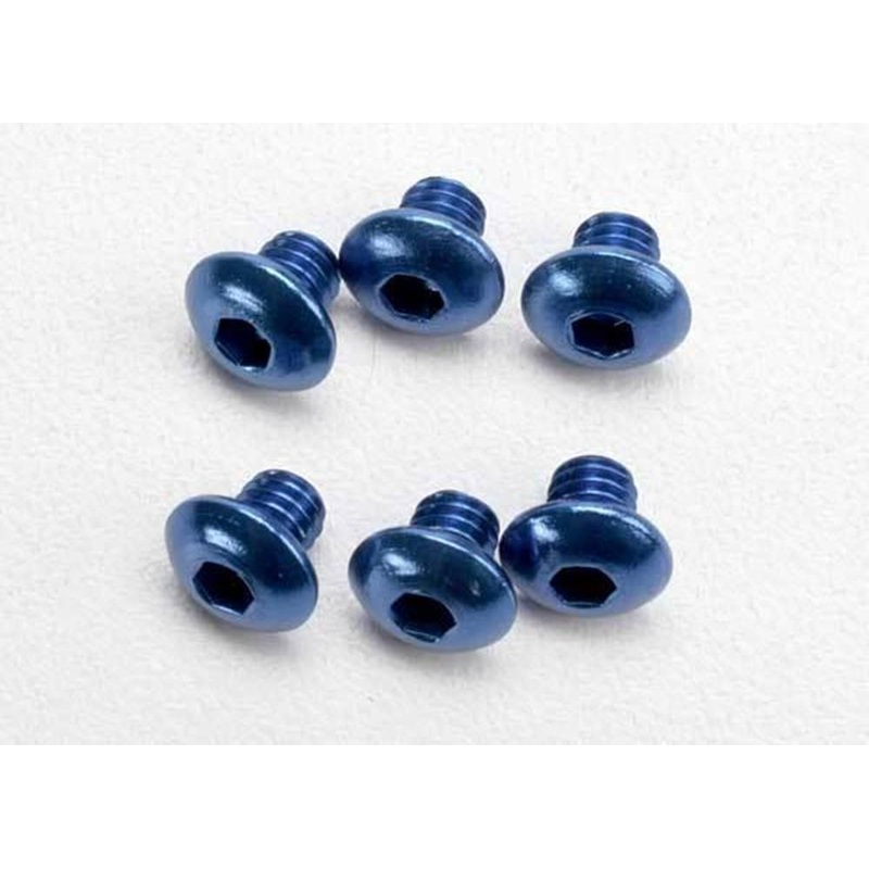 Traxxas 3940 – Screws 4x4mm Button-Head Machine Aluminum (Blue) (Hex Drive) (6)