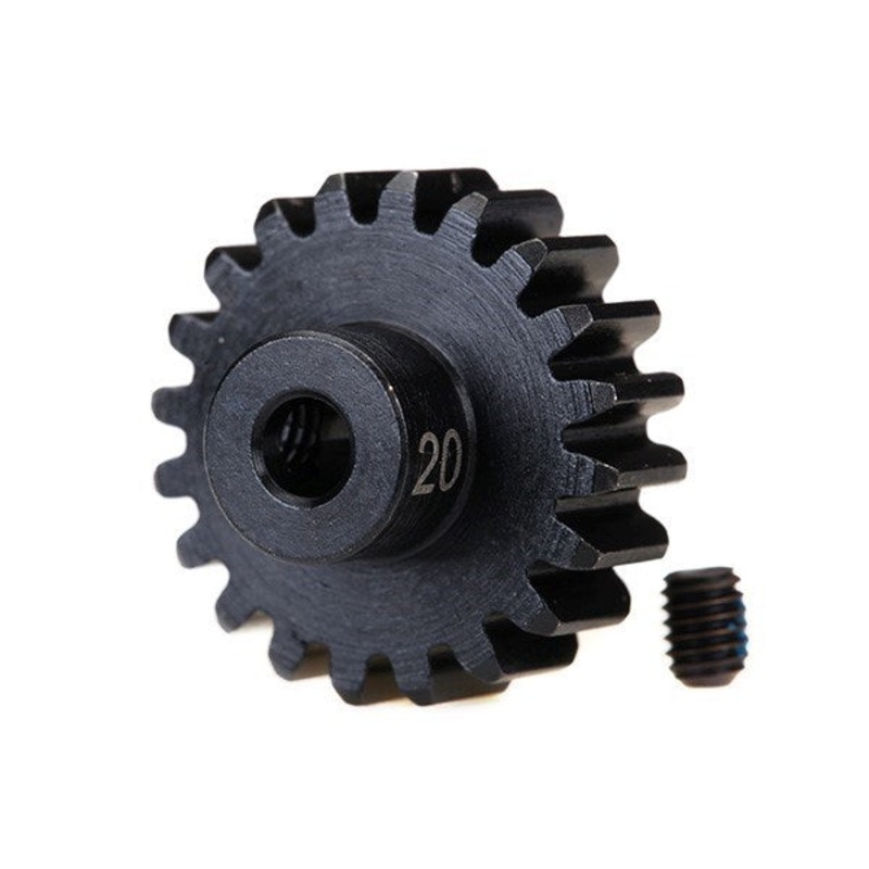 Traxxas 3950X – Gear 20-T pinion (32-p) heavy duty (machined hardened steel) (fits 3mm shaft)/ set screw