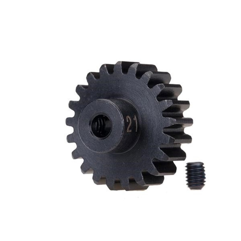 Traxxas 3951X – Gear 21-T pinion (32-p) heavy duty (machined hardened steel) (fits 3mm shaft)/ set screw