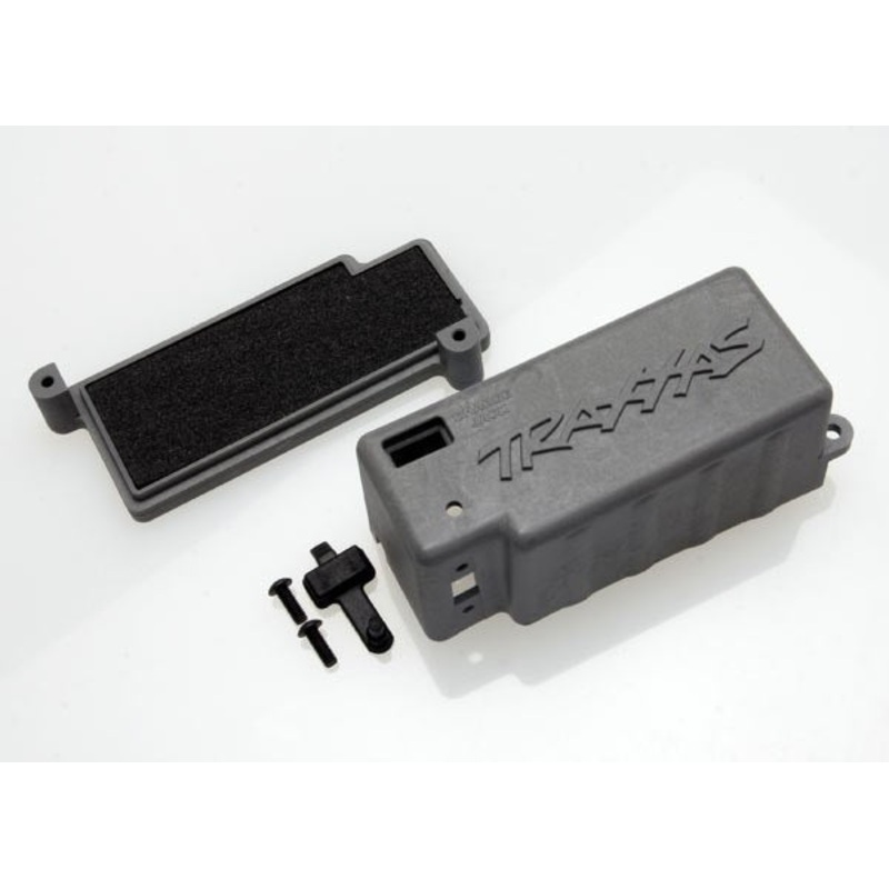 Traxxas 4925X – Box battery (grey)/ adhesive foam chassis pad/charge jack plug (rubber)