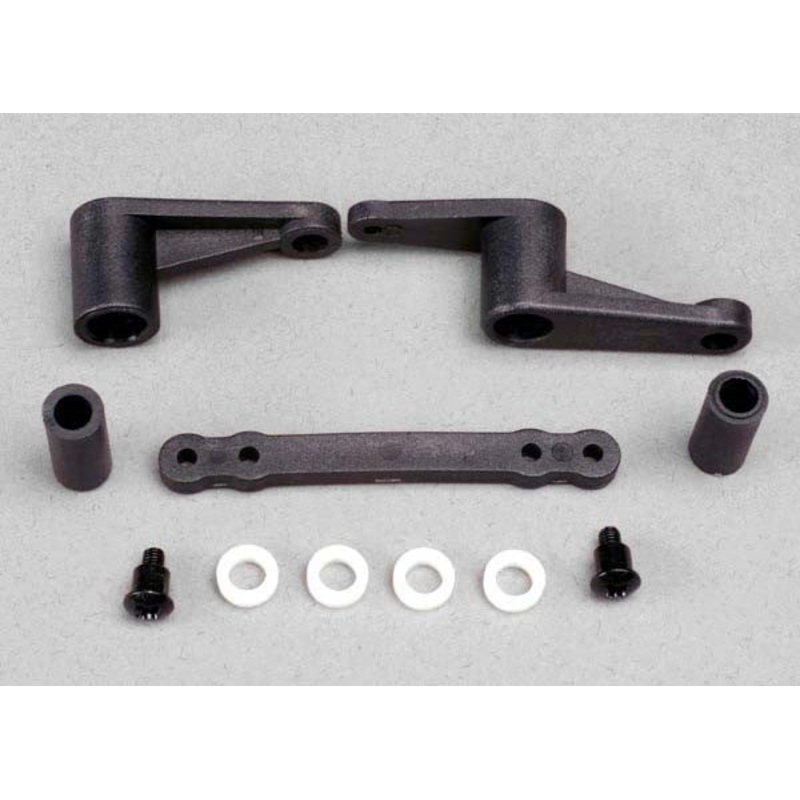 Traxxas 4943 – Steering bellcranks (2)/ bellcrank bushings (5x8x2.5mm) (4)/ bellcrank post spacers (2)/ draglink/ 3x8mm shoulder screws (2)