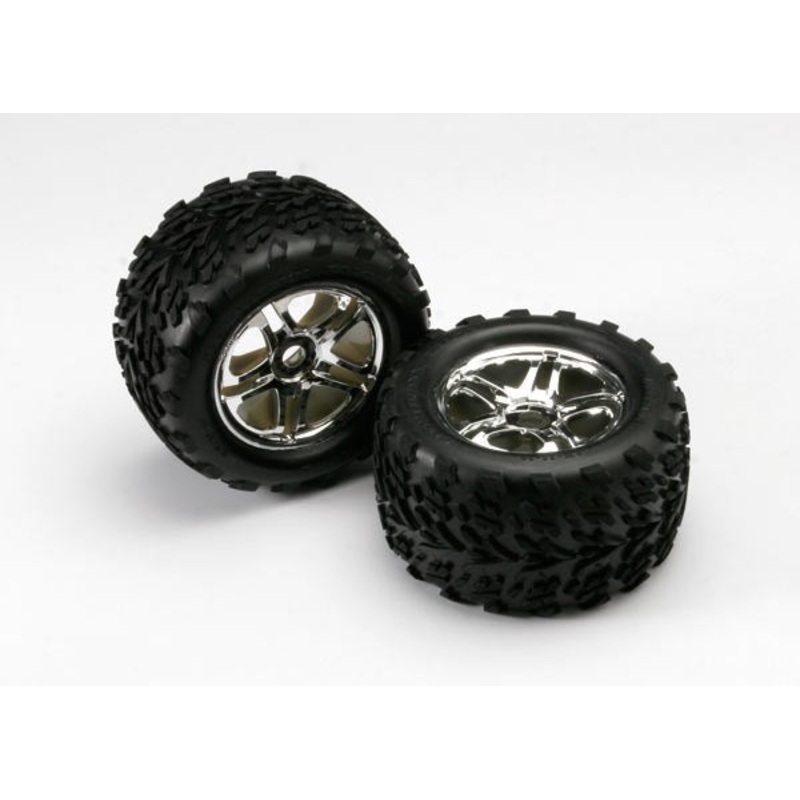 Traxxas 5174R – Tires & Wheels Assembled Glued (Ss (Split Spoke) Chro