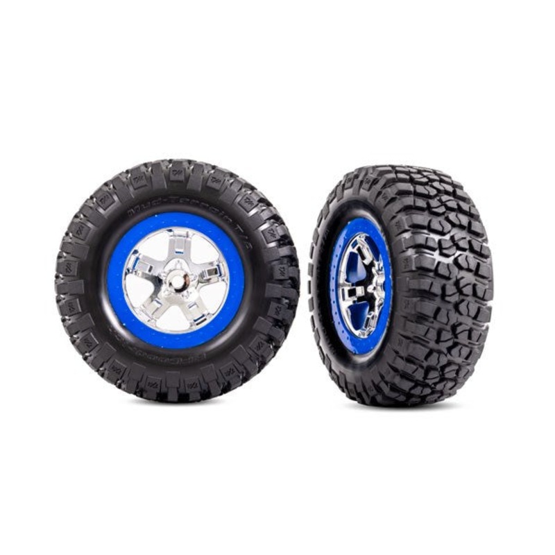 Traxxas 5867A T&W SCT CHRM BLU BDLK 4WD F/R