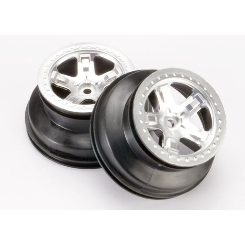 Traxxas 5874 – Wheels Sct Satin Chrome Beadlock Style Dual Profile (2.2 outer 3.0 inner) (2WD front)