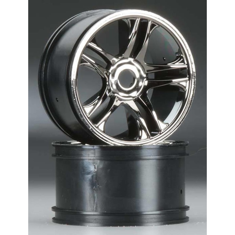 Traxxas 6476 – Wheels Split-Spoke (Black Chrome) (Rear) (2)