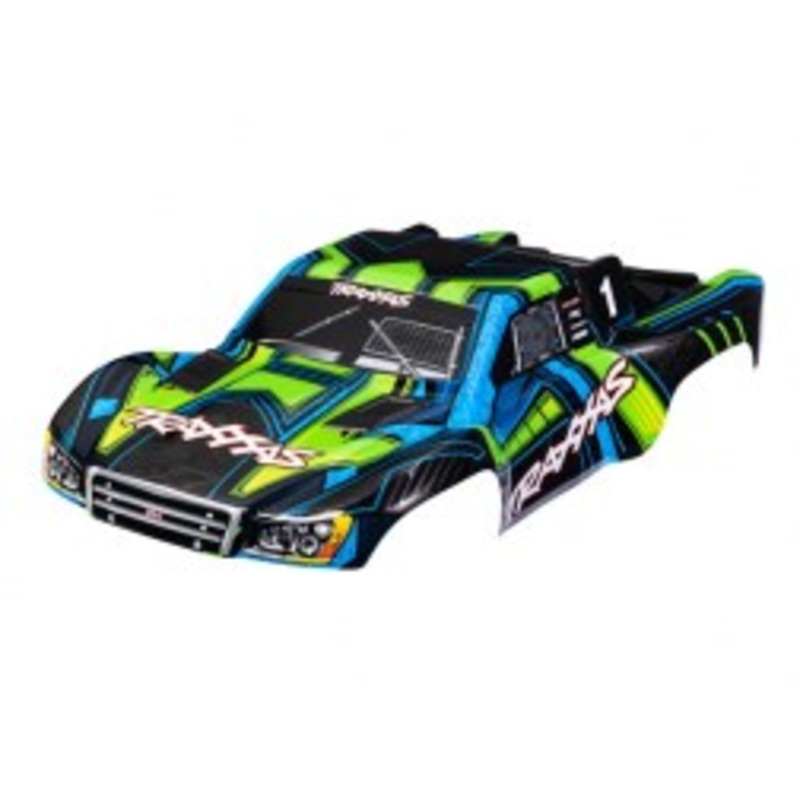 Traxxas 6844-GRN BODY SLASH 4X4 GRN/BLUE CLIPLESS
