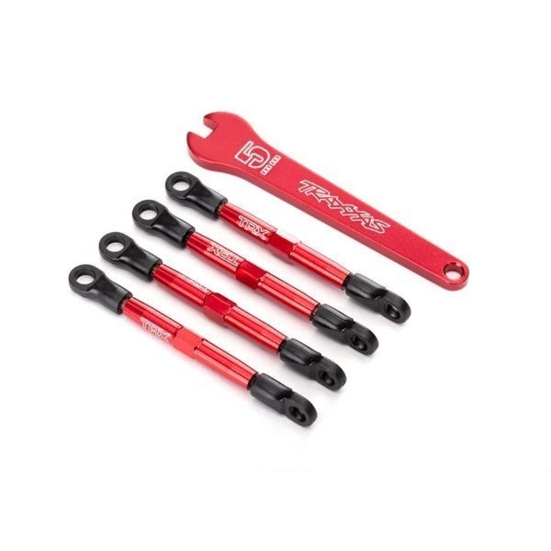 Traxxas 7038X – Toe Links Aluminum (Red-Anodized) (4) (Assembled With