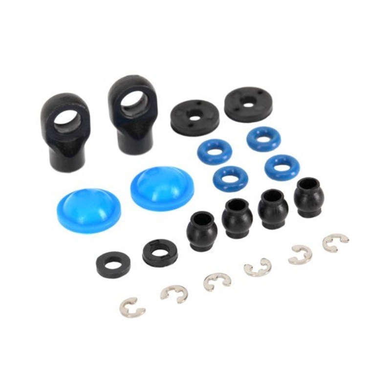 Traxxas 7062 – Rebuild kit GTR composite shocks (x-rings bladders pistons e-clips shock rod ends hollow balls) (renews 2 shocks)