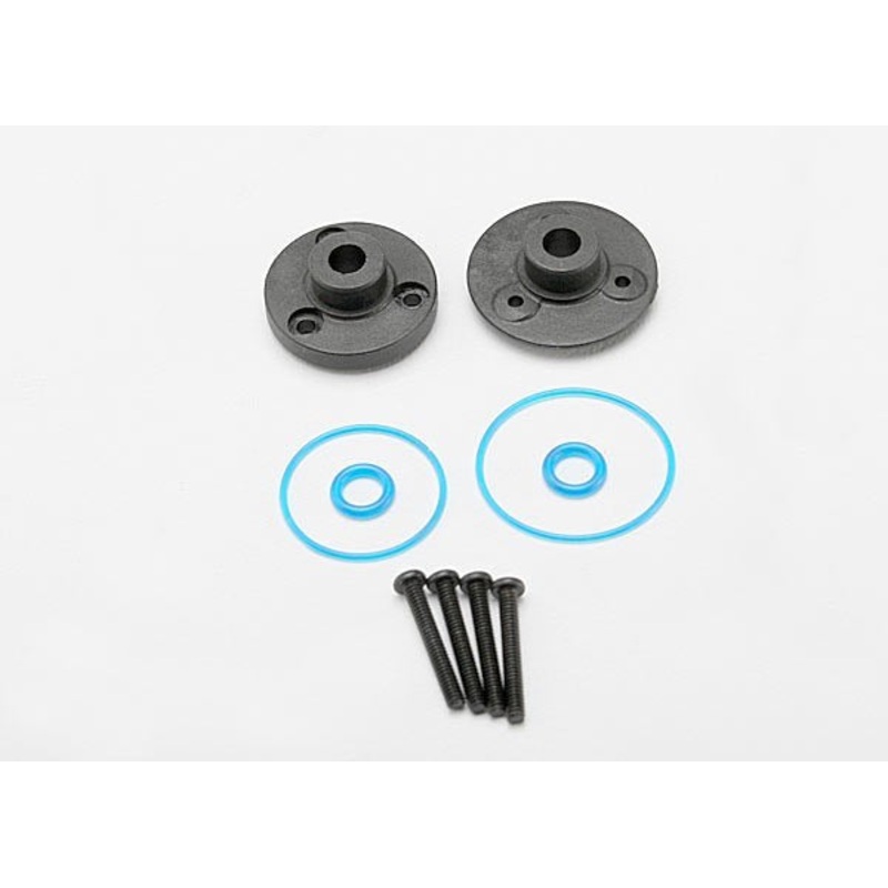 Traxxas 7080 – Cover plates differential (front or rear)/ gaskets (2)/ o-rings (2)/ 2x14mm BCS (3)