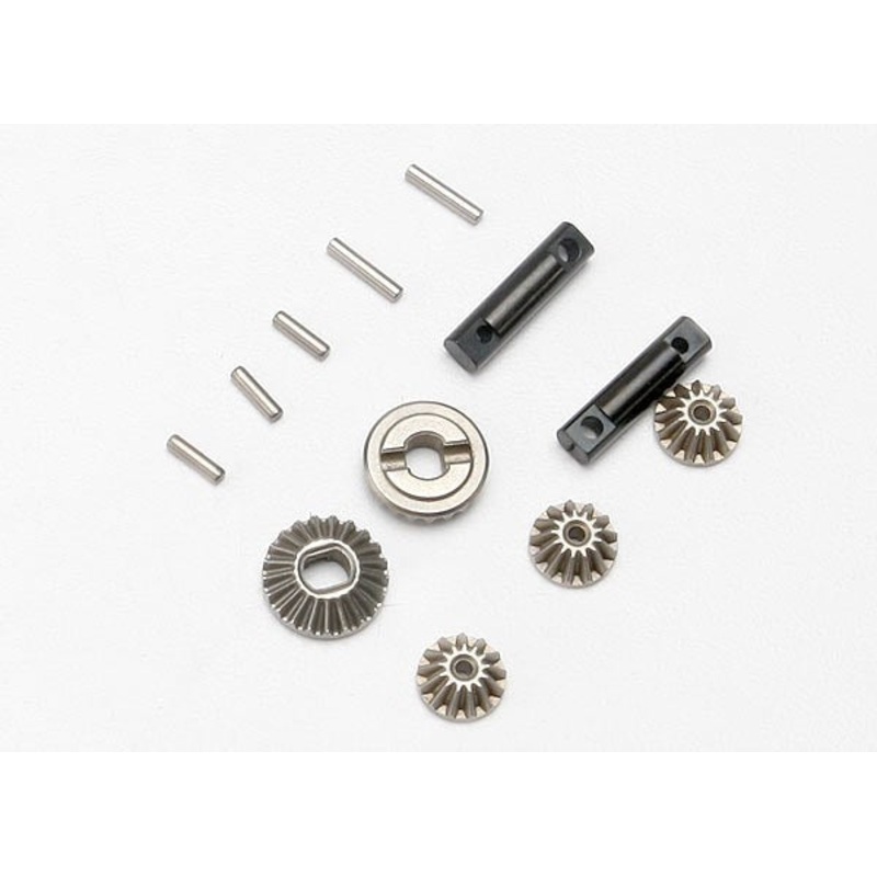 Traxxas 7082 – Gear Set Differential (Output Gears (2)/ Spider Gears (3))/ differential output shafts (2)/ 1.5x6mm pin (3)/ 1.5x8mm pin (2)