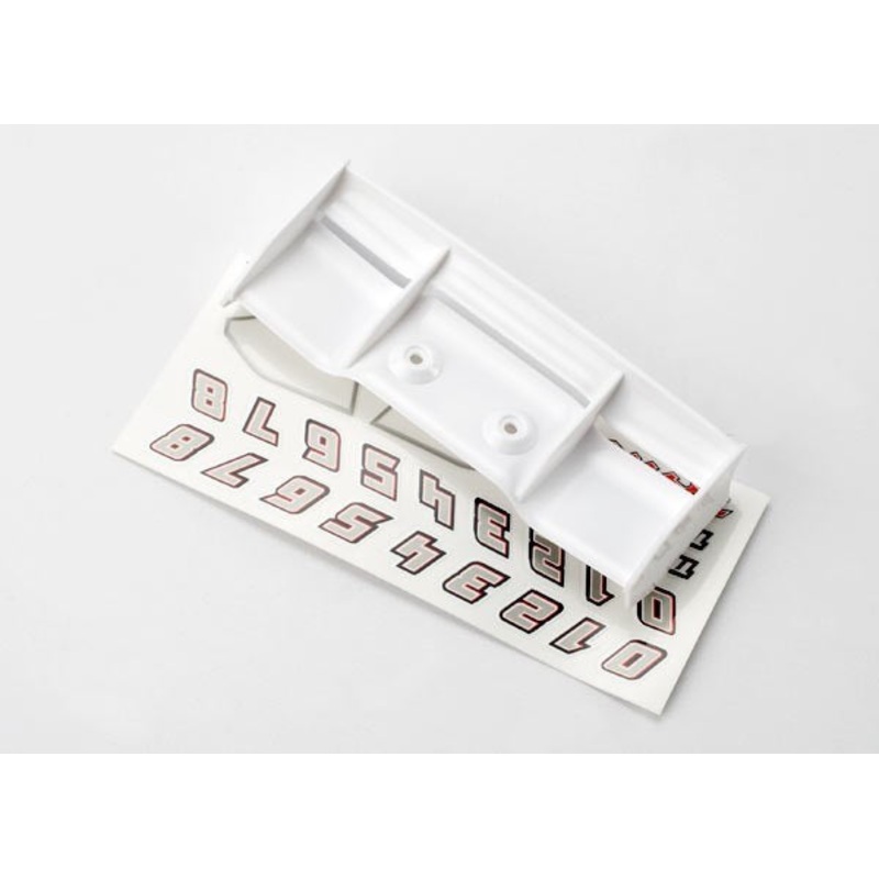 Traxxas 7123 – Wing 1/16 E-Revo (White)/ Decal Sheet