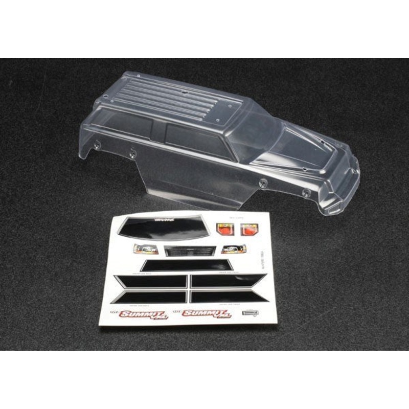 Traxxas 7211 – Body 1/16 Summit (clear requires painting)/ grille lights decal sheet