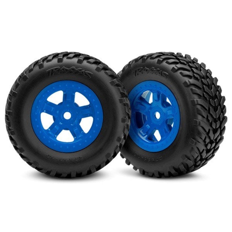 Traxxas 7674 – Sct Blue Wheels Sct Off-Road Racing Tires (1 Each Right & Left)