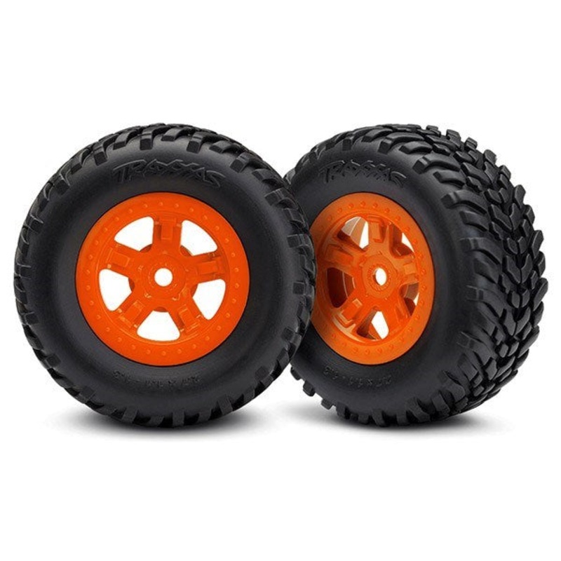 Traxxas 7674A – Sct Orange Wheels Sct Off-Road Racing Tires (2)