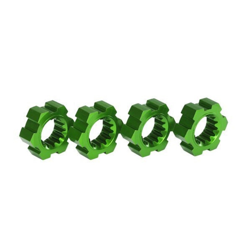 Traxxas 7756G – Wheel hubs hex aluminum (green-anodized) (4)