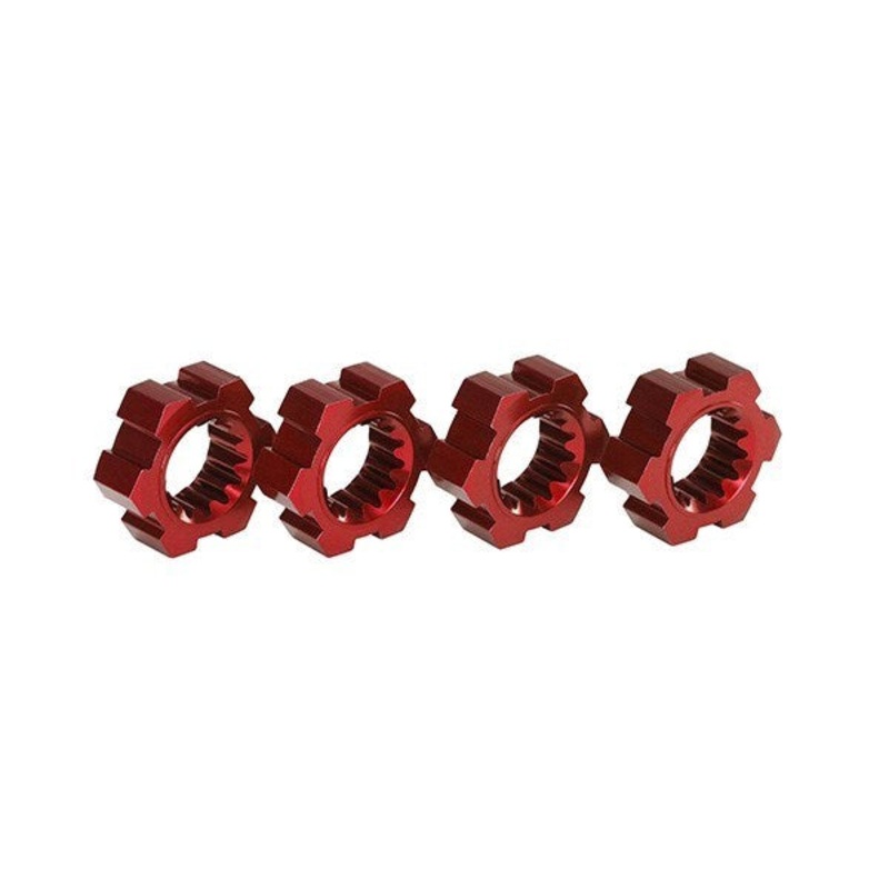 Traxxas 7756R – Wheel hubs hex aluminum (red-anodized) (4)