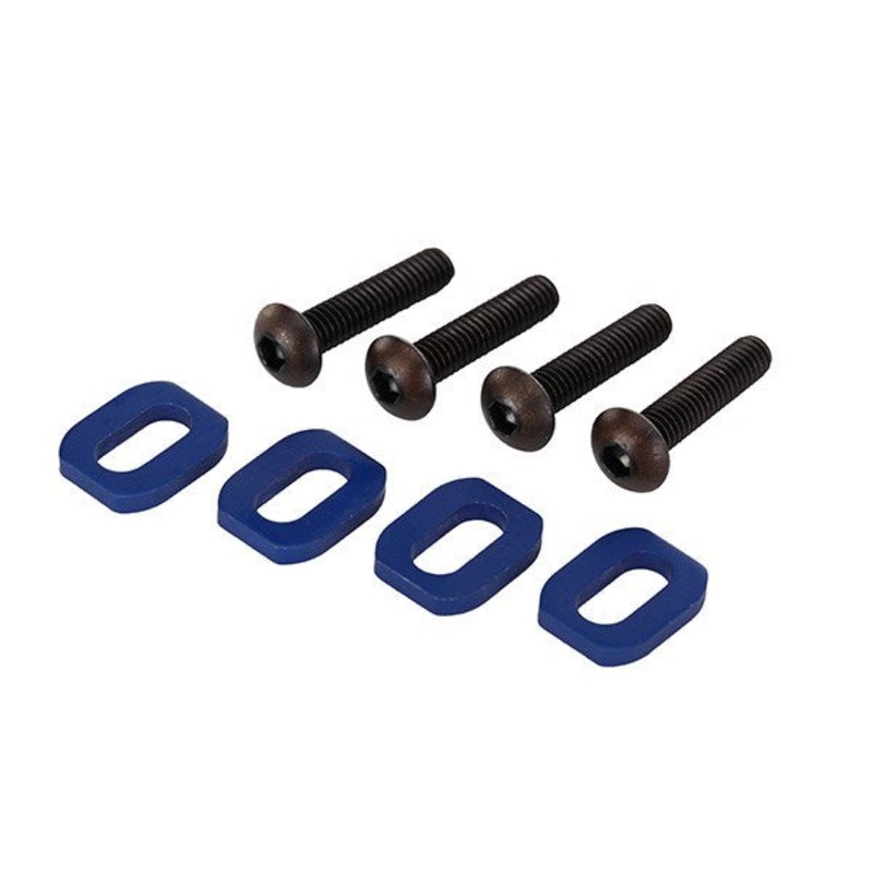 Traxxas 7759 – Washers motor mount aluminum (blue-anodized) (4)/ 4x18mm BCS (4)