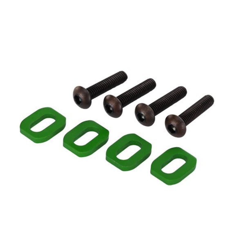 Traxxas 7759G – Washers motor mount aluminum (green-anodized) (4)/ 4x18mm BCS (4)