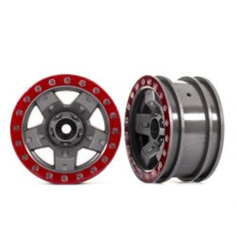 Traxxas 8180-RED WHEELS TRX-4 SPRT 2.2 GRAY RED BL