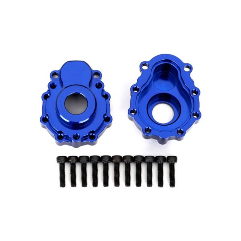 Traxxas 8251X Portal housings outer 6061-T6 aluminum (blue-anodized) (2)/ 2.5×10 CS (12)