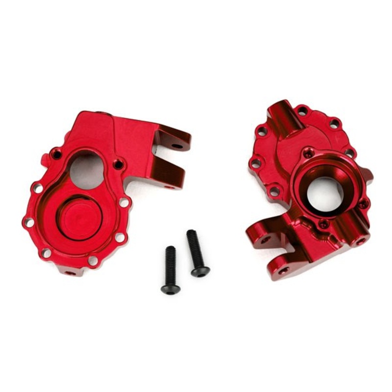 Traxxas 8252R Portal housings inner (front) 6061-T6 aluminum (red-anodized) (2)/ 3×12 BCS (2)