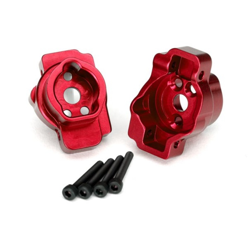 Traxxas 8256R Portal drive axle mount rear red-anodized aluminum