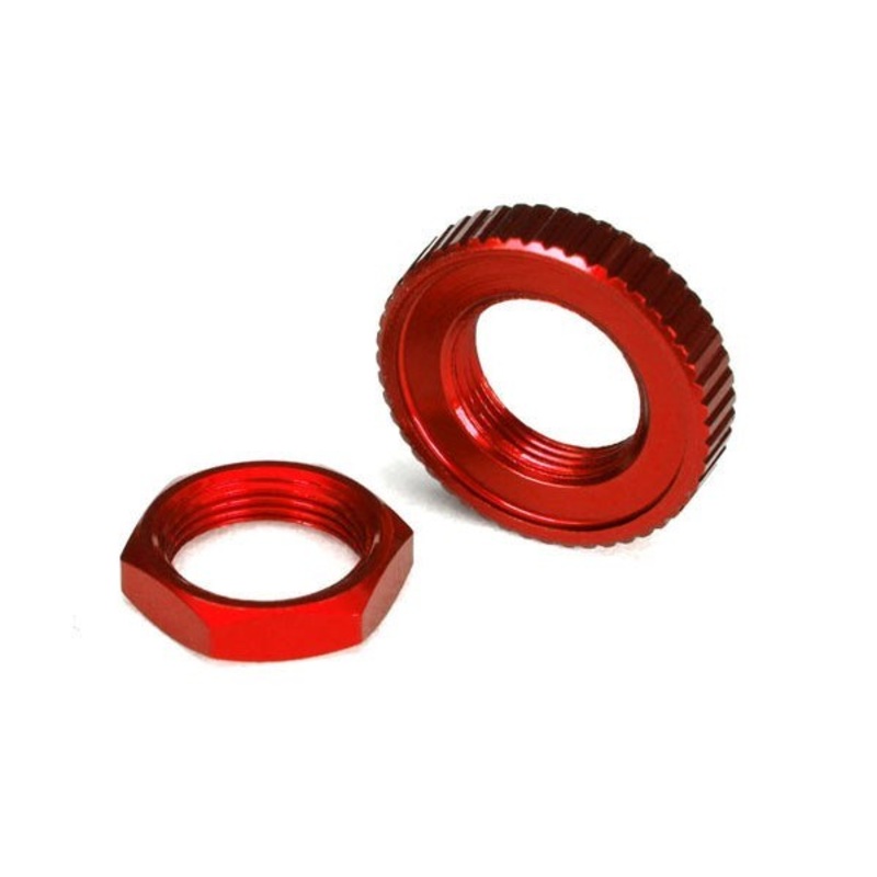 Traxxas 8345R – Servo saver nuts aluminum red-anodized (hex (1) serrated (1))