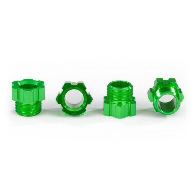 Traxxas 8886G – Stub axle nut aluminum (green-anodized) (4)
