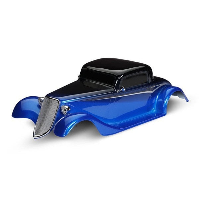 Traxxas 9333X – Body Factory Five ’33 Hot Rod Coupe complete (blue) (painted decals applied)