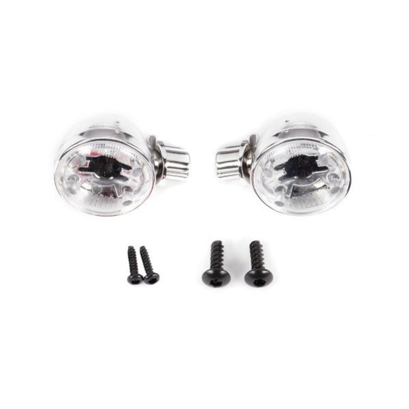 Traxxas 9334 – Headlight housings (left & right)/ headlight lens (2)/ 2.6×8 BCS (2)/ 1.6×7 BCS (self-tapping) (2) (fits #9333 or 9335 body)
