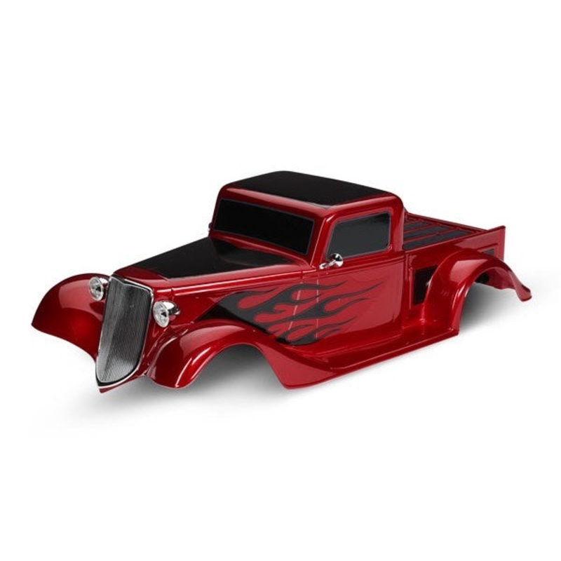 Traxxas 9335R – Body Factory Five ’35 Hot Rod Truck complete (red) (painted decals applied)