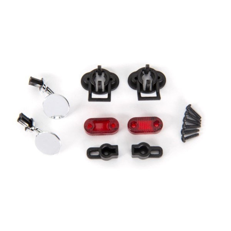 Traxxas 9339 – Side mirrors (left & right)/ mounts (2)/ tail light lens (2)/ retainers (2)/ 1.6×7 BCS (self-tapping) (6) (fits #9333 or 9335 body)