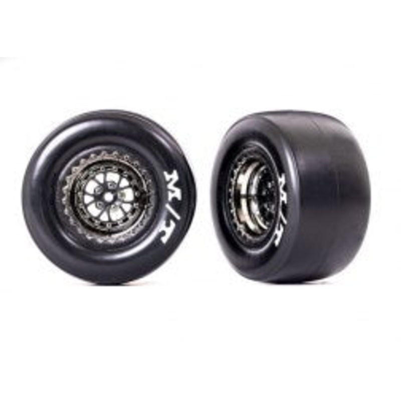 Traxxas 9476X T&W WELD BLK CHRME/STICKY REAR