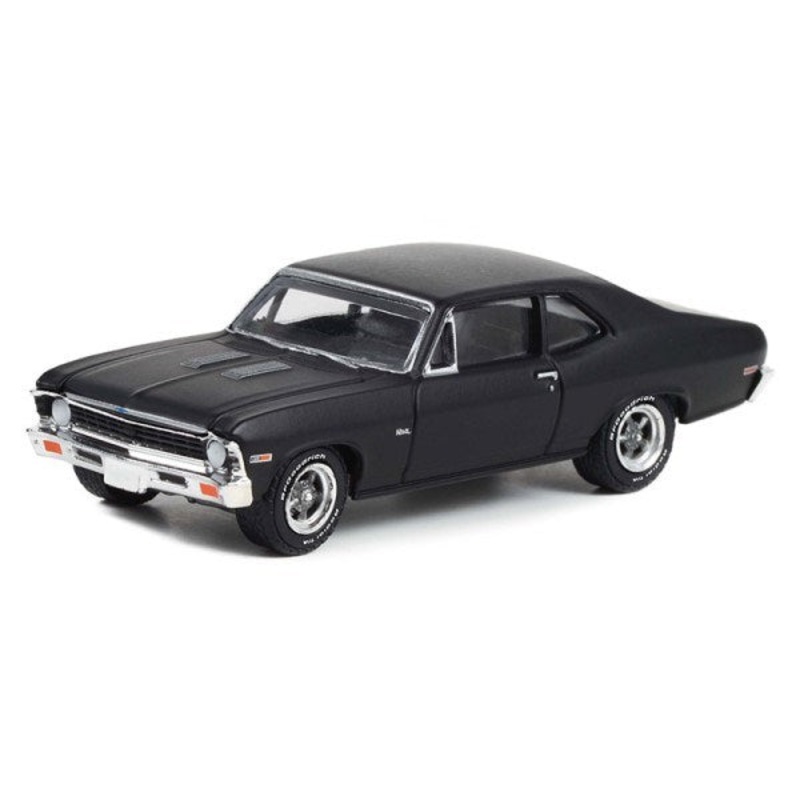 GreenLight 13320-B 1/64 1969 Chevrolet Nova (Custom Matt Black)