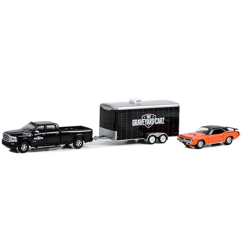 Greenlight 31160-B 1/64 2022 RAM 2500 with 1970 Plymouth Cuda 340
