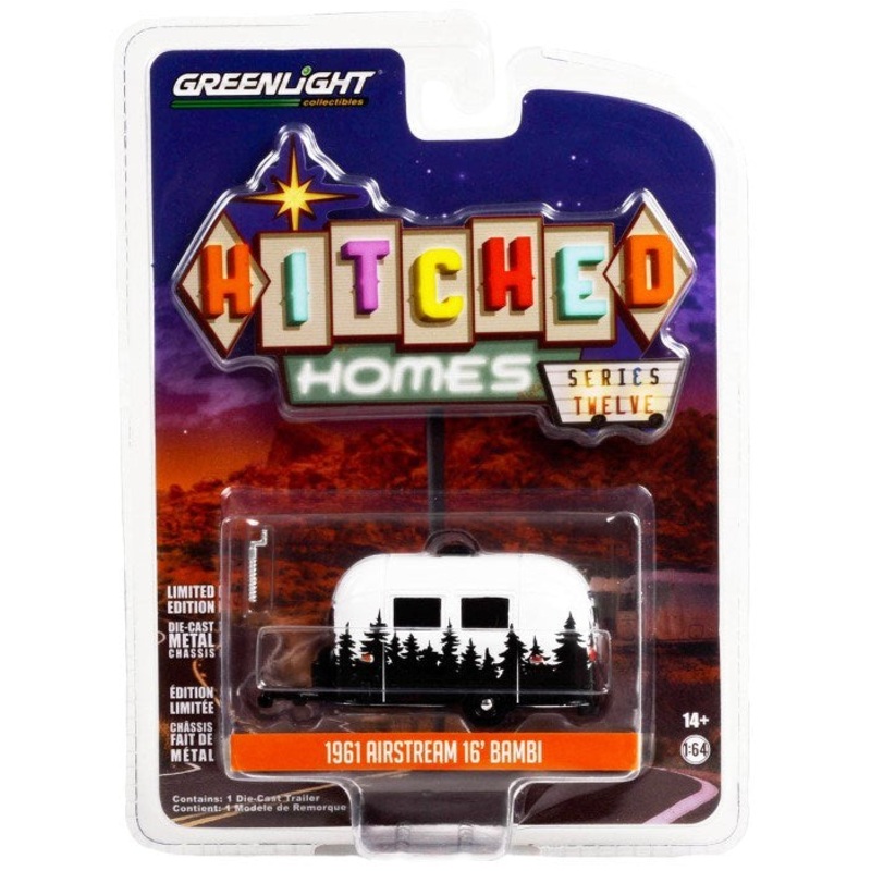 GreenLight 34120-E 1/64 Airstream 16′ Bambi w/Forest Mural (Black/White)