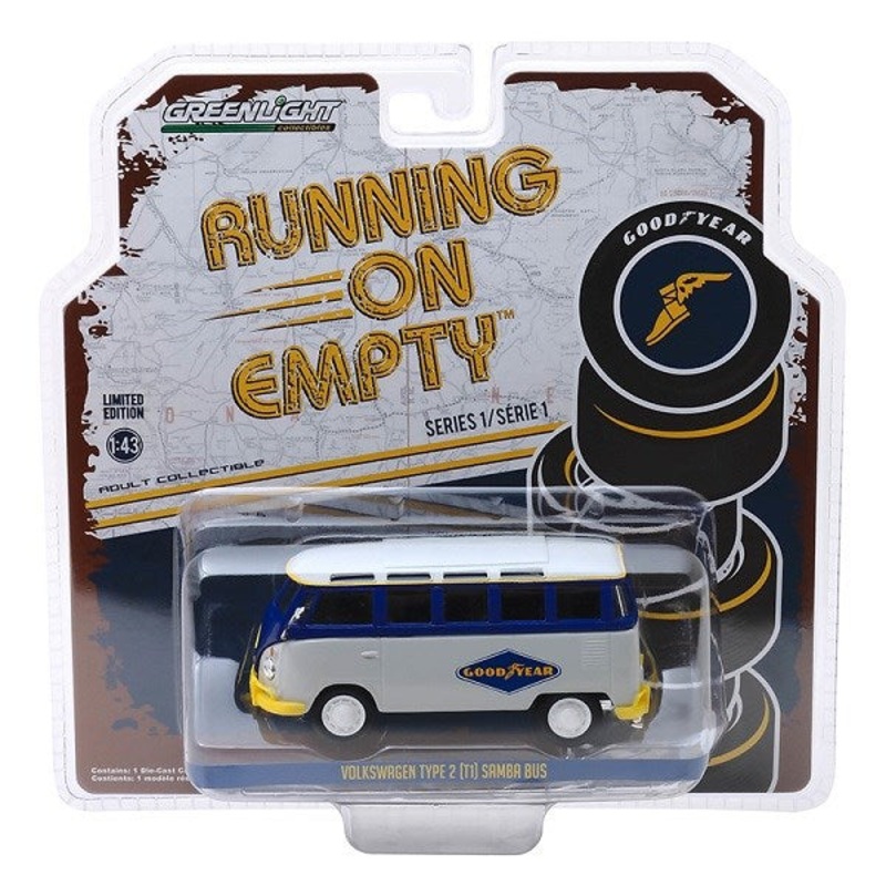 GreenLight 87010-F 1/43 Volkswagen Type 2 (T1) Samba Bus – Goodyear