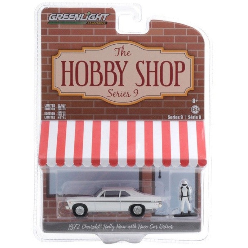 GreenLight 97090-C 1/64 1972 Chevrolet Rally Nova w/Race Car Driver